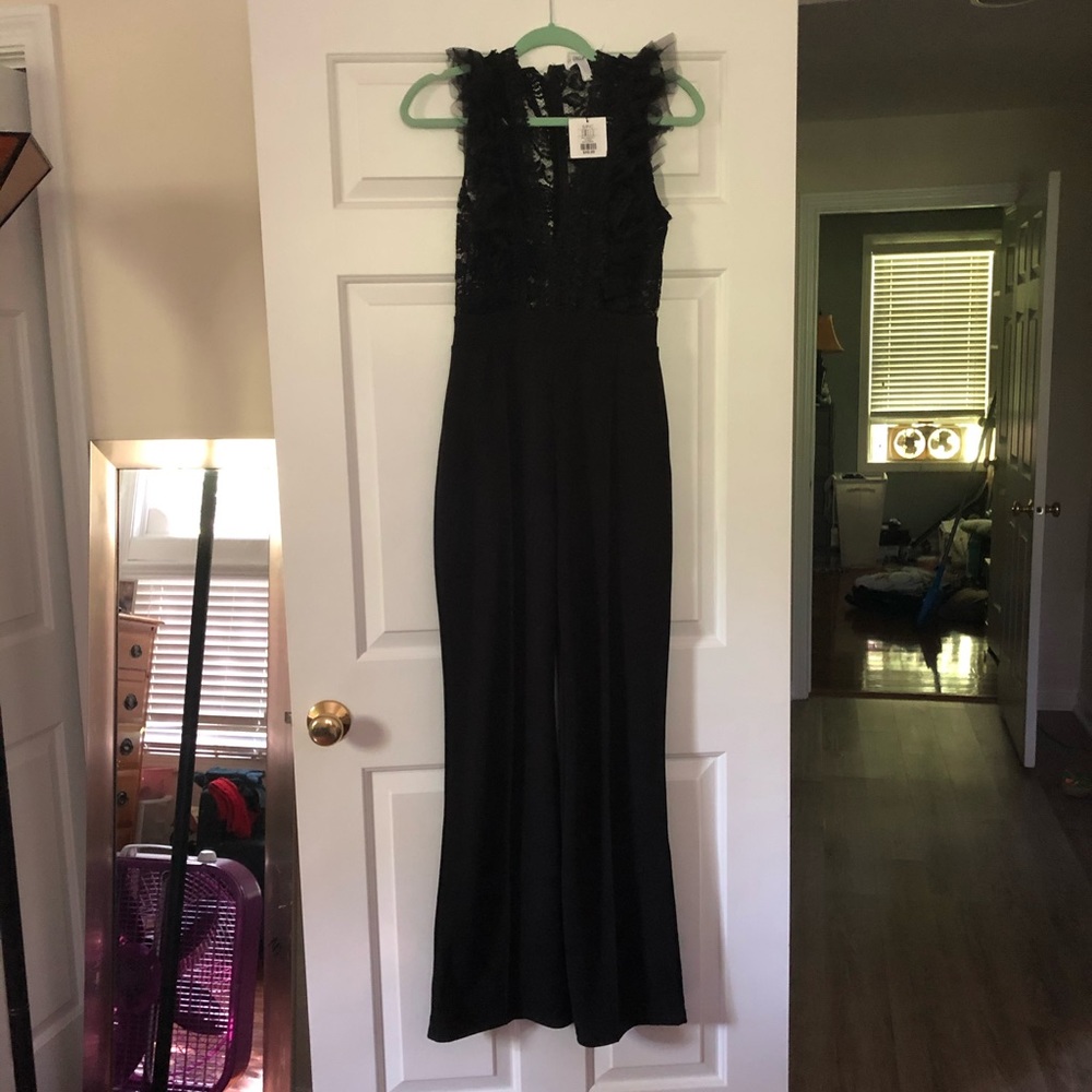 Lace Top Deep V Jumper